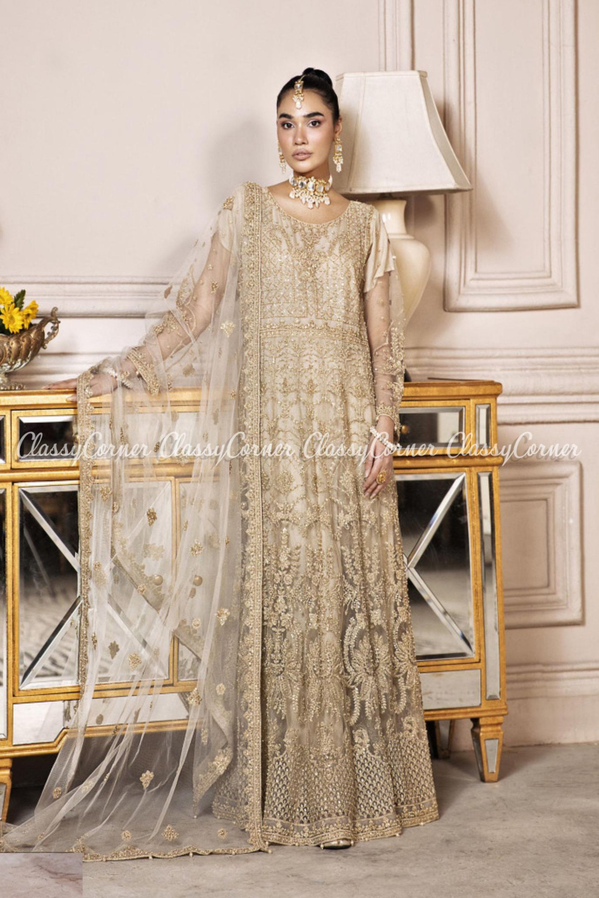 Yellow Readymade Wedding Heavy Georgette Palazzo Salwar Kameez SFEB131 –  ShreeFashionWear